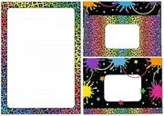 Letter Paper Set Letter Pad with Envelope for Girls Kids Leopard Motif Children's Letter Paper Pad Lined (A5 Pad with 25 Sheets + 15 Envelopes)