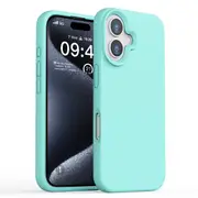 ZUSLAB for Apple iPhone 16 Plus Case Liquid Silicone Anti-Scratch Gel Rubber Shockproof Protective Cover with Soft Microfiber Lining (2024) - Mint Green