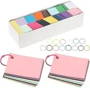 uxcell 3"x2" Colored Index Card, 3000Pcs Small Index Flash Cards with 30 Ring Study Card Blank Note Card Mini Paper Tags for Learning Study Craft DIY, Multicolor