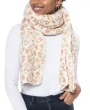 MSRP $39 Jenni Printed Sherpa Scarf Brown Size OSFA