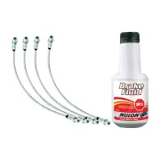4 F+R Braided Brake Hoses + Nulon Fluid for Toyota Landcruiser FZJ73 2"-3" Lift