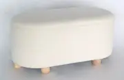 Oval storage ottoman blanket box footstool in ivory white
