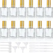 YU FENG 12pcs Clear Perfume Spray Bottles 15ml Glass Fine Mist Sprayer Empty Spray Bottles Refillable Container Perfume Atomizer for Cleaning, Essential Oil, Liquid