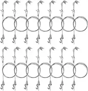 Mocking Bird Sturdy Picture Rail Hanging System, 66 lb (30 kg) Max Load Capacity, Adjustable Wire Hooks Kit, 3ft (1 m) Length Cable with Loop, Frames Display kit (14 Pack), Silver, WJPJ-0003-T14