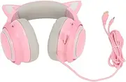 Cat Ear Headset,Gaming Headset Cat Ear Headphones Noise Cancelling Over Ear Headphones with Retractable and Flexible Mic & Soft Memory Earmuffs for, PC, Mobile