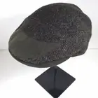 THE LONDON CAP- Harris Tweed -Herringbone plaid-Flat Cap-Virgin Wool-OLIVE GREEN