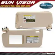 2x Front Driver & Passenger Beige Sun Visor w/ Mirror for Toyota RAV4 2006-2008