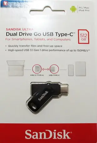 SanDisk 512GB 512G Ultra GO USB TYPE-C 【SDDDC3-512G】SD SDDDC3 USB 3.2 OTG 雙用隨身碟