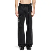 [ANN DEMEULEMEESTER] Ronald 5 Pocket Jeans with Printed Patches Grey