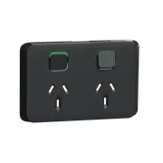 Clipsal Iconic Series Cover Frame, 2 Switches & 2 Sockets, 10A, Horizontal, Black - 3025C-XB