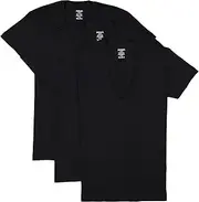 2(X)IST Mens 020351 Essential Slim Fit Deep V Neck T-Shirts - 3 Pack (020351) Short-Sleeve Base Layer Top - Black