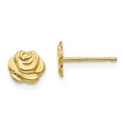Madi K Kid's Earrings 14k Yellow Gold Flower Post and Push Button