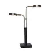 Sarantino LED Metal Table Lamp with 2 Lights (Brushed Gold/Black Finish)