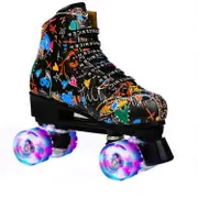 Double Row Four-wheel Roller Skating Shoes for Adult Children - Size 36