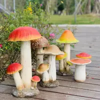 在飛比找松果購物優惠-戶外裝飾品樹脂蘑菇擺件庭院草坪田園風情園藝雜擺件適合各種場合