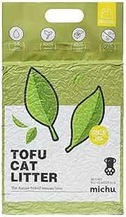 Michu Cat Litter Tofu Cat Litter Best Cat Litter Natural Clumping Tofu Cat Litter 2.5kg/6L Greentea 3 Pack