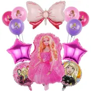 12PC Hot Pink Barbie Theme Foil Balloon Set Party Decorations Supplies