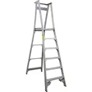 Indalex 6 Step Aluminium Platform Ladder w/ Wheels