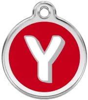 Red Dingo Alphabet "Y" - Lifetime Guarantee - Cat, Dog, Pet ID Tag Engraved