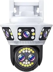 8K WiFi IP Camera Outdoor Three Screen CCTV Security Protection 10X Zoom PTZ Ai Tracking Video Surveillance(AU Plug_WiFi Camera ONLY)