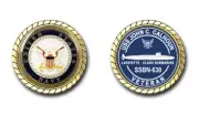 U.S. Navy USS John C Calhoun SSBN-630 Silhouette Veteran Challenge Coin