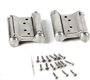 [Nikou] 2 Pieces 3 inch Double Action Spring Hinge Saloon Cafe Saloon Door Hinge Door Hinge Swing Door Hinge Door Swing Door (with Screws and Crowbar)