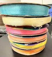 Lot of 6 Vtg Offray Double Face Satin Polyester Ribbon 10.9 Yards Multicolor