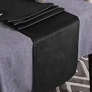 Table Runner Washable Velvet Luxury Black Table Runner Water Resistant Classic Table Linen Mat for Dining Room Party Holiday Decoration
