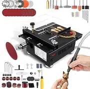 ZUSKYZU Mini Table Saw 100 W Multifunctional Portable Precision DIY Miniature Table Saws with 4 Blades, 7 Adjustable Speeds for Crafts Handmade Wood