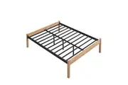 Condie Platform Bed Frame Bed Base Queen Size Natural/Black