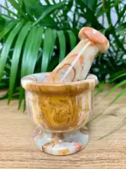 4" Onyx Mortar And Pestle Marble Spice Herb Tea Pepper Grinder Mortar & Pestle.