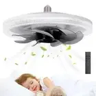 Large Ceiling Fan E27 Socket Fan 45W with Dimmable LED Light Remote Controller