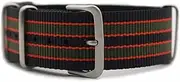 [ALMVIS] NATO Style Nylon 22mm Watch Strap 20 Mm Fit for James Bond 007 Military Casual Watchband Army Sport Watch Strap Replace(Black red Green,20mm)
