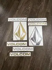 8 Volcom Snowboarding Stickers Gold Skateboarding Decal Stickers Clothing Skate