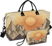 [ZRYSMY] Duffel Bag for Traveling, Landscape Moutain Forest Travel Bag Gym Bag, with Multiple Interior Pockets Shoulder Weekender Bag for Women Men with Toiletry Bag 20.5L x 1.9W x 13.8H, Multi-Colored
