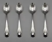 SET OF FOUR - Oneida 18/8 Stainless Flatware SATIN SAND DUNE Teaspoons NEW