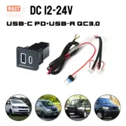 For Multivan T5 USB-C/A PD / QC 3.0 Dash Switch Upgrade Car Charger Port Socket