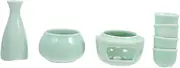 IMIKEYA 1Set Sake Serving Set Ceramic Sake Warmer with Sake Cups for Hot Cold Sake Enjoyment at Home Parties and Stylish Design