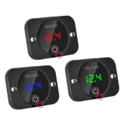 DC12V-24V Car Marine Motorcycle LED Digital Voltmeter Waterproof w/ Touch Switch