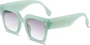 [HAOMAO] Uv400 Square Sunglasses For Women And Men Anti-Reflection Vintage Outdoors Shades Trend Colored Eyewear Aspicture Green