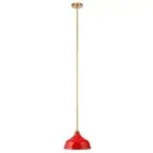 Henn&Hart 10" Poppy Red/Brass Metal Pendant