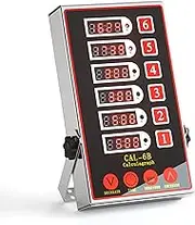 Commercial Kitchen Timer with 6 Channels, Professional LED Digital Timer for Cooking, Loud Alarm Volume +/-, Heavy Duty Stainless Steel Large Timers with Waterproof Panel & Memory Function