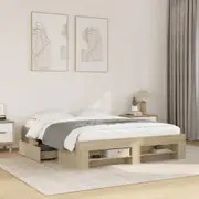 Bed Frame Mattress Base Slat Bedstead Bedroom Furniture Engineered Wood vidaXL