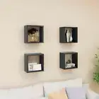 Grey Wall Cube Shelves Set of 4 26x15x26 cm Modern Decorative Storage Units