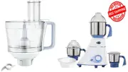 Preethi Steel 3-Jar Mixer Grinder & Atta Kneader 750-Watt,Stainless Steel,