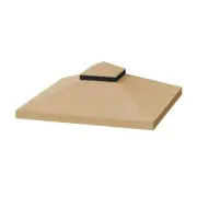 Sudzendf Outdoor Patio Gazebo Replacement Canopy 10'X10' Double Tiered Khaki