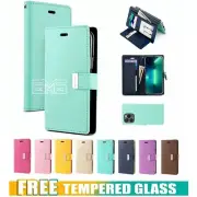 For iPhone 15 14 13 12 11 Pro Max 7 8 Plus SE XS Wallet Case Leather Flip Cover