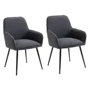 Luxe Living Lula Dining Chair in Charcoal - Set of Two