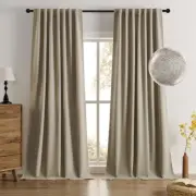 Blackout Curtains 96 Inches Long,100% Blackout 52"W x 96"L (Pack of 2) Linen