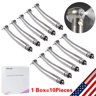 10 Dental LED E-generator Fiber Optic High Speed Handpiece 4Hole Midwest Turbine
